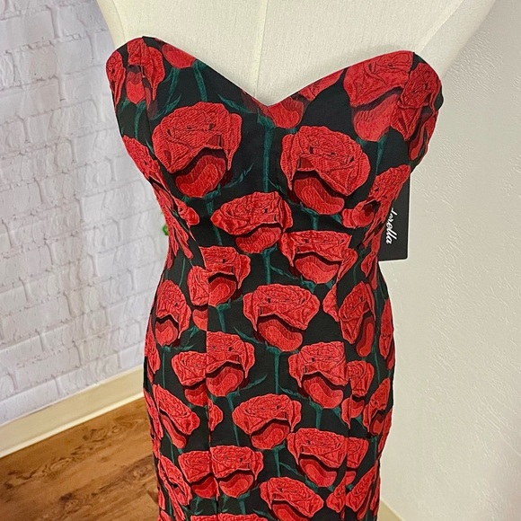 Cinderella Divine printed strapless Evening gown SZ S - Picture 6 of 10